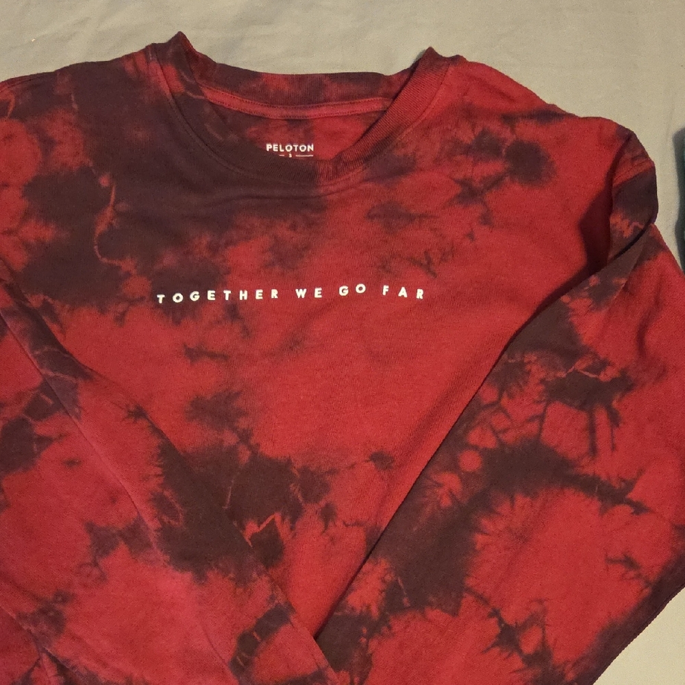Peloton Maroon and Black Tie-Dye Long Sleeve